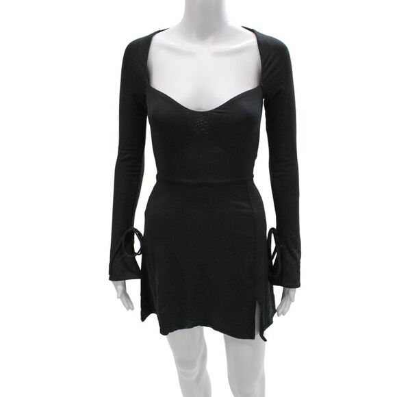 Oh Polly Dresses & Skirts - Oh Polly Womens Mini Dress Black Sweetheart Long Sleeve Modal Size 2